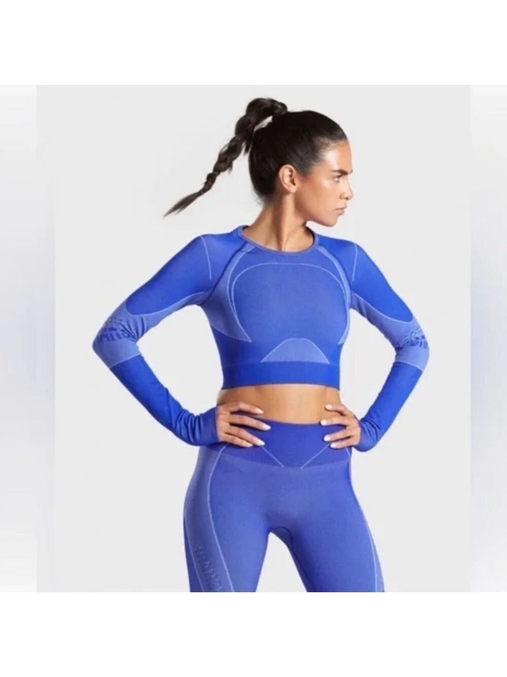 NWT Gymshark Women’s Turbo Seamless Crop Top Cobalt Blue SZ S